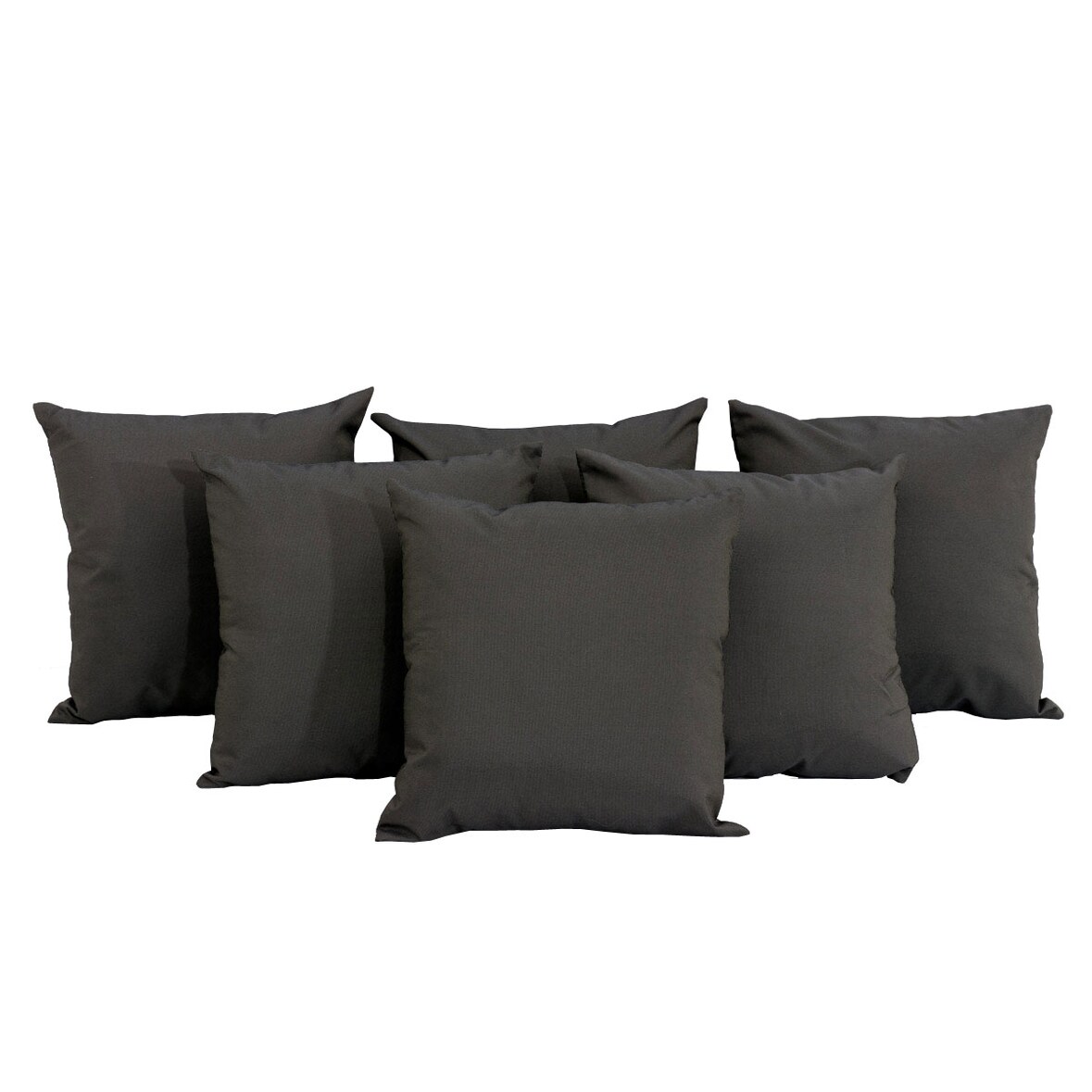 6x Deko-Kissen 45 x 45 cm anthrazit