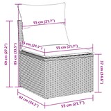 thumbnail of vidaXL 8-teiliges Garten-Sofa-Set mit Kissen Schwarz Poly Rattan Akazie