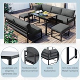 thumbnail of Merax Gartenlounge-Set, mit Liegefunktion, Vierter Gang verstellbare Rückenlehne, Grau