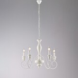 thumbnail of Cascina - Shabby-Kronleuchter aus weiß lackiertem Holz und Eisen, 5 Lichter, 115 - Ø60 - BL265-5-BCO