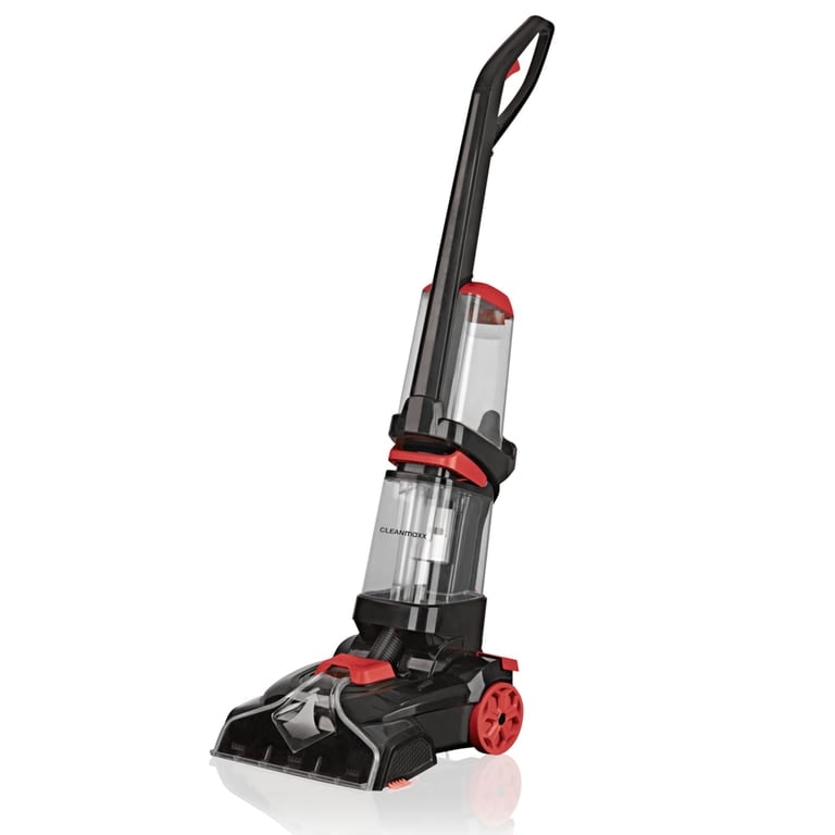 CLEANmaxx Teppichreiniger Professional mit Vibrations- und Seitenbürsten - schwarz/rot
