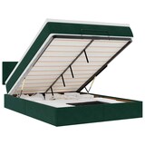 thumbnail of vidaXL Ottoman-Bett mit Matratze & LEDs Dunkelgrün 140x190 cm Samt