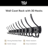 thumbnail of TOJ Living Porte-manteau mural – 30 crochets – 95 cm – acier inoxydable – noir mat – patères