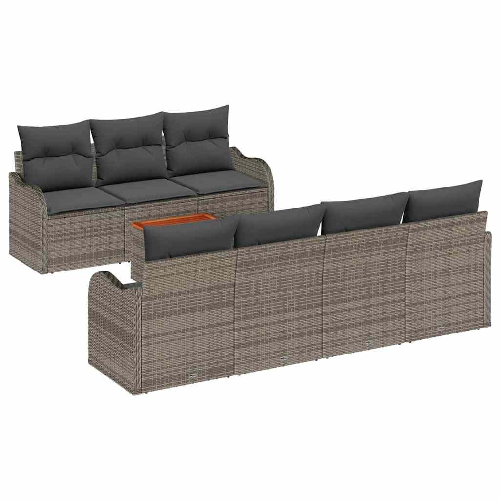 vidaXL Garten-Sofa-Set 8 pcs Grau
