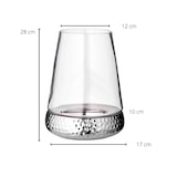 thumbnail of Windlicht Bora (Höhe 28 cm), gehämmert, vernickelter Keramikfuß