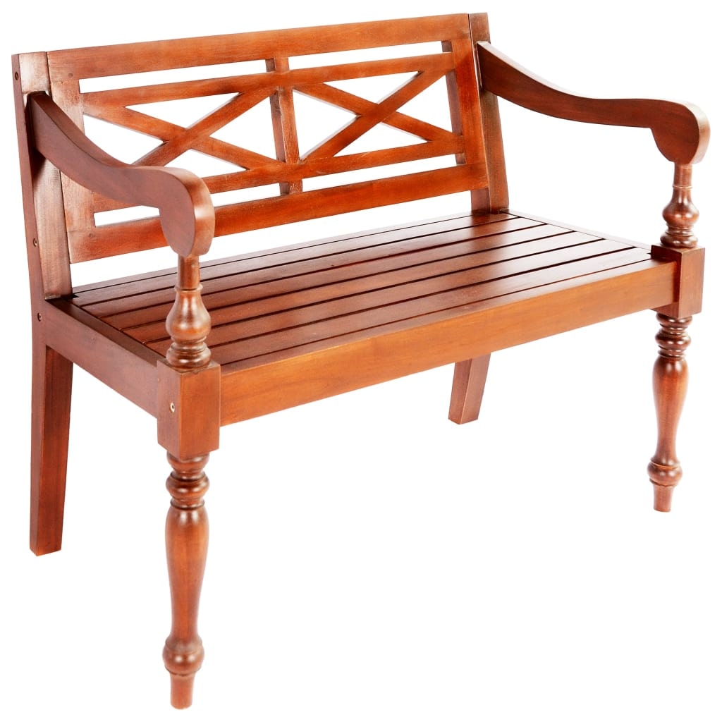 Helloshop26 - Banc de jardin banquette batavia 98 x 50 x 82 cm bois d'acajou massif marron foncé 02_0010924