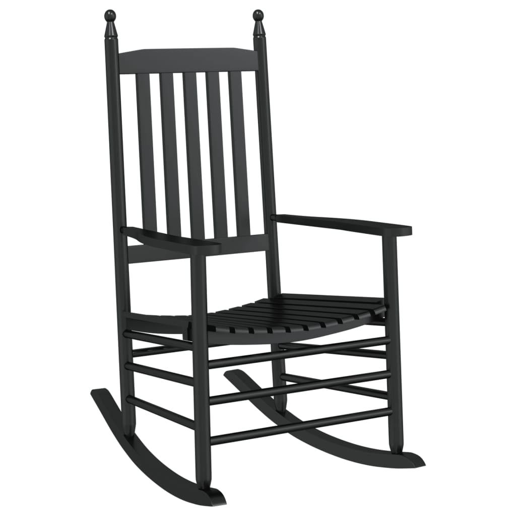 vidaXL Schaukelstuhl mit Gebogener Sitzfläche Massivholz Pappel, Gartenstuhl, Outdoor Stuhl, Outdoor Schaukelstuhl, Terrassenstuhl