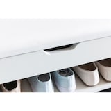 thumbnail of Schuhbank mit Sitzfläche Weiß Garderoben-Bank Holz 60 x 40 x 30 cm, Holzbank klein gepolstert, Sitzbank schmal Flur mit Stauraum, Truhenbank