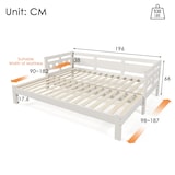 thumbnail of Merax Daybett Tagesbett ,Ausziehbar Bett,90*190cm,Kiefer massiv, mit 2. Schlafgelegenheit und Rollrost Herzform Bett Weiß