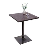 thumbnail of Set Bistrotisch 2x Esszimmerstuhl HWC-H10d, Stuhl Tisch Küchenstuhl Gastronomie MVG ~ schwarz-braun, Tisch dunkelbraun