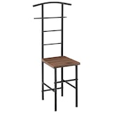 thumbnail of Helloshop26 - Valet de chambre nuit porte vêtements avec cintre et porte pantalons métal MDF 107 cm noir marron 03_0006284