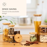 thumbnail of Stapelglas mit Bambusdeckel 250 ml stapelbar luftdicht Bambus