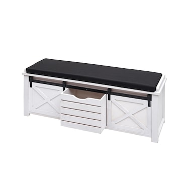 Commode de salle de bain MENDLER HWC-H20 120x27x29cm bois massif shabby
