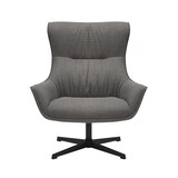 thumbnail of SalesFever Polstersessel | mit Drehfunktion | Bezug Strukturstoff | Gestell Metall schwarz | B 85 x T 83 x H 103 cm | grau