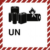 thumbnail of Dreifke® Gefahrzettel für Lithium-Zellen oder -Batterien, blanko, Folie, 100x100mm