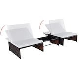 thumbnail of Sillas de jardín reclinables con mesa 2 uds ratán PE marrón