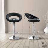 thumbnail of Sgabello da bar Olinda in velluto nero/cromo