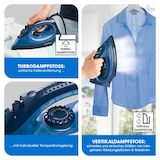 thumbnail of CLEANmaxx Dampfbügeleisen mit Temperatureinstellung 2200W blau/dunkelblau m. Keramiksohle + CH-Stecker