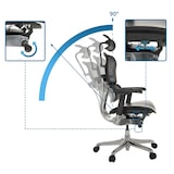 thumbnail of Bureaustoel / directiestoel ERGOHUMAN GEN2 zitting leder / rugleuning netbespanning zwart hjh OFFICE