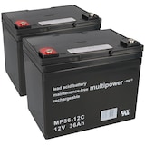 thumbnail of Ersatzakku für Ortopedia Clou 940 2x Multipower 12V - 36Ah Zyklenfest AGM VRLA