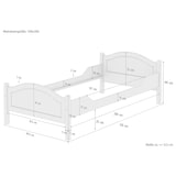 thumbnail of Massivholz Bett 100x200 Kieferbett Einzelbett Gästebett Futonbett Zubehör wählbar V-60.30-10Rollrost. Matratzen und Bettkasten inkl.