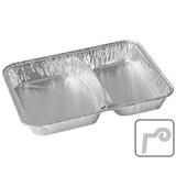 thumbnail of 100x Alu-Menüschalen Aluschalen 2-geteilt  810 ml 227 x 177 x 30 mm