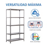 thumbnail of SimonRack Metallregal, 1800x900x500 mm, 5 Ebenen, Metallboden, 180 kg Biegepunkt, Grau - Simonclick