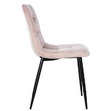 thumbnail of DELUKE® Esszimmerstuhl VOUL - Pink, Samt Gesteppter Polsterstuhl Küchenstuhl mit Bodenschonern Esszimmerstühle Stuhl Küche