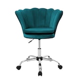 thumbnail of Bürostuhl aus Samt, Petrol, Metallgestell, Polsterstuhl mit Rückenlehne, höhenverstellbar, 360° Drehstuhl mit 5 Rollen, Gepolsterter Muschel-Sessel