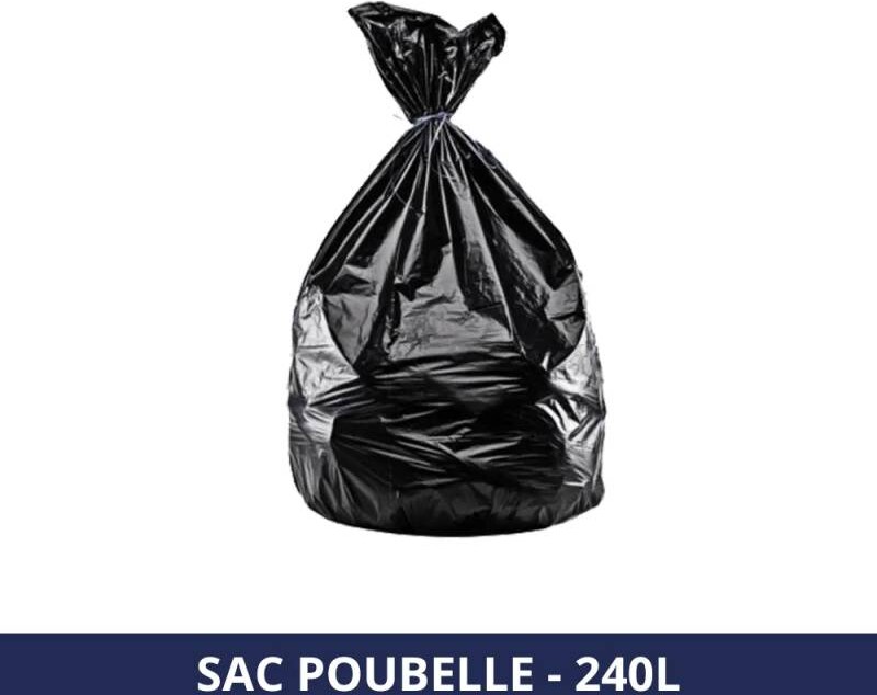 Sacs poubelle 240L - Noir - 55μ - x100 sacs - Filfa France | METRO