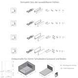 thumbnail of Schubladensystem Weiß Unterflurführungen Soft Close Schubkasten-Set 300mm 86mm