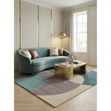 thumbnail of Eleganter Wohnzimmer-Teppich `Aire`, 100% Wolle, Farbe: Türkis-Beige, 120x170 cm | Kadima Design
