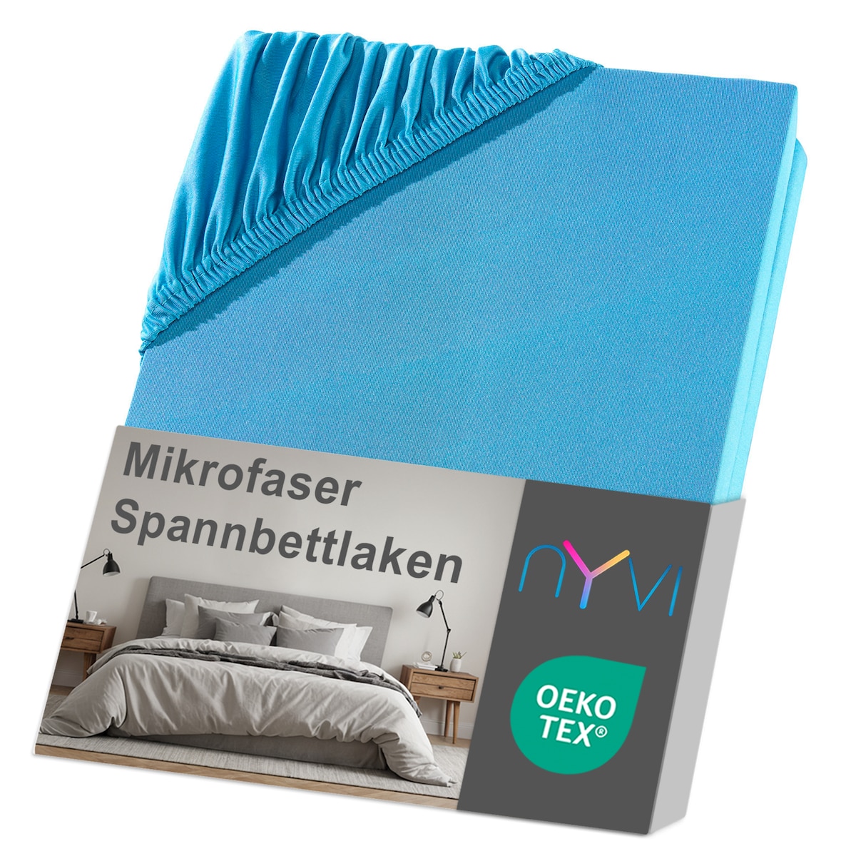 Spannbettlaken DreamScience Mikrofaser - Weich & Anschmiegsam, Rundumgummizug, Bügelfrei 140x200 - 160x200 cm türkis