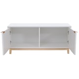 thumbnail of Sitzbank HWC-P54, Garderoben-Bank Schuhregal Schuhablage, MDF Melamin Wasserhyazinthefront 45x100x42cm ~ weiß
