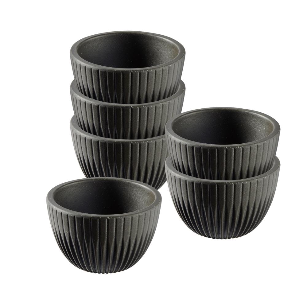 APS 85338 Set van 6 dipkommetjes –LINEO– Ø 6 cm, hoogte 3,5 cm, 30 ml, melamine, bruin