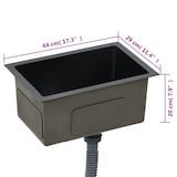 thumbnail of vidaXL Gootsteen handgemaakt roestvrij staal zwart