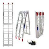 thumbnail of TRUTZHOLM 1 x Auffahrrampe klappbar 180 cm Traglast 340 kg Alu grau Riffelstab Verladerampe