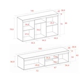 thumbnail of Skraut Home -Set Naturale buffet-móvel tv 160cm, sala de jantar mobiliário auxiliar, carvalho preto, nórdico _ SETNAT160