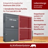 thumbnail of AL Briefkastensysteme 23 Fächer Premium Wand Briefkasten Anlage A4, in RAL 7016 Anthrazit Grau  und wetterfest, Artikelnummer: 331P23EA6P7016