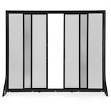 thumbnail of COSTWAY vonkenscherm met schuifdeuren, vrijstaand metalen haardscherm, vonkbescherming voor open haarden, zwart