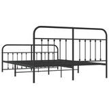 thumbnail of vidaXL Bedframe met hoofd- en voeteneinde metaal zwart 183x213 cm