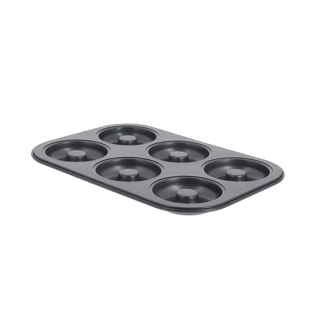 Plaque pour 6 mini 8 cm savarins -  Gris Rectangulaire Acier De Buyer 32.00x22.00 cm