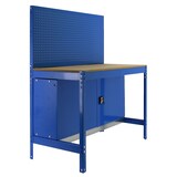 thumbnail of SimonRack Banco da lavoro per officina, 1210x610 mm, Pannello forato e armadietto, Portata 600 kg, Blu - BT-2