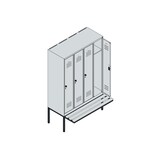 thumbnail of C+P Spind Classic PLUS, Bank, 4 Abteile, 1950x1200x815mm, 7035/3020