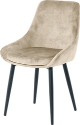 thumbnail of SIT Möbel Ensemble de 2 chaises en velours SIT | Accoudoirs indiqués | Revêtement en velours beige | Pieds en métal noir | L 48 x P 57 x H 84 cm