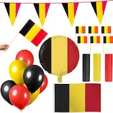thumbnail of Belgien Party Deko Set 96 tlg. Partyset Partydeko schwarz rot gold Fussball EM WM
