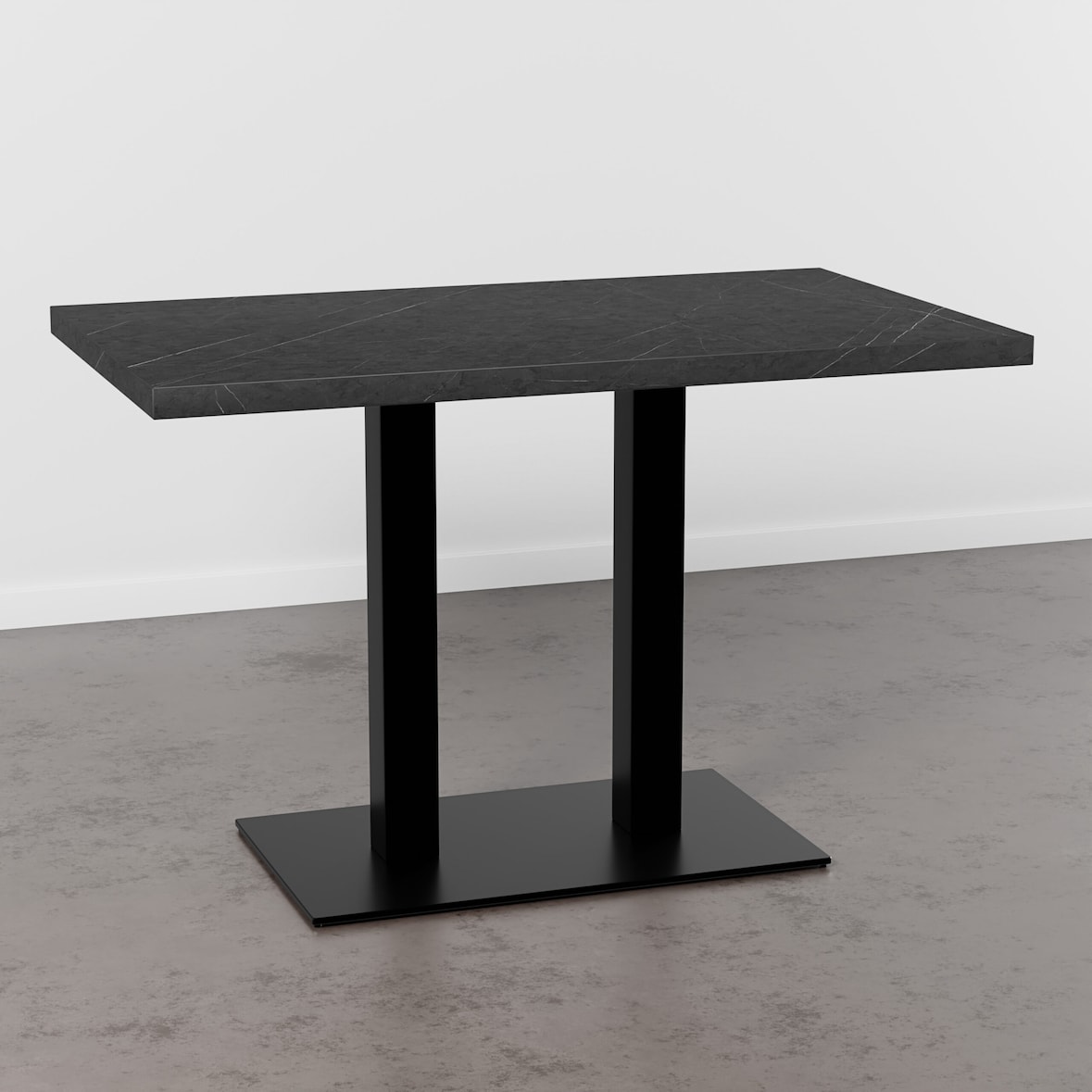 Bistrotisch 120x80 cm | Marmor Dunkel | Gusseisengestell