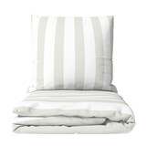 thumbnail of Bettwäsche 155x220 cm Baumwolle 4 teilig Weiß Grau Streifen modern mit Reißverschluss