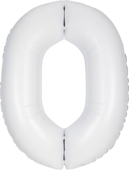 XL Folienballon weiss Zahl 0