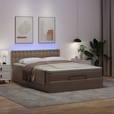 thumbnail of vidaXL Ottoman-Bett mit Matratzen & LEDs 140x190cm Kunstleder